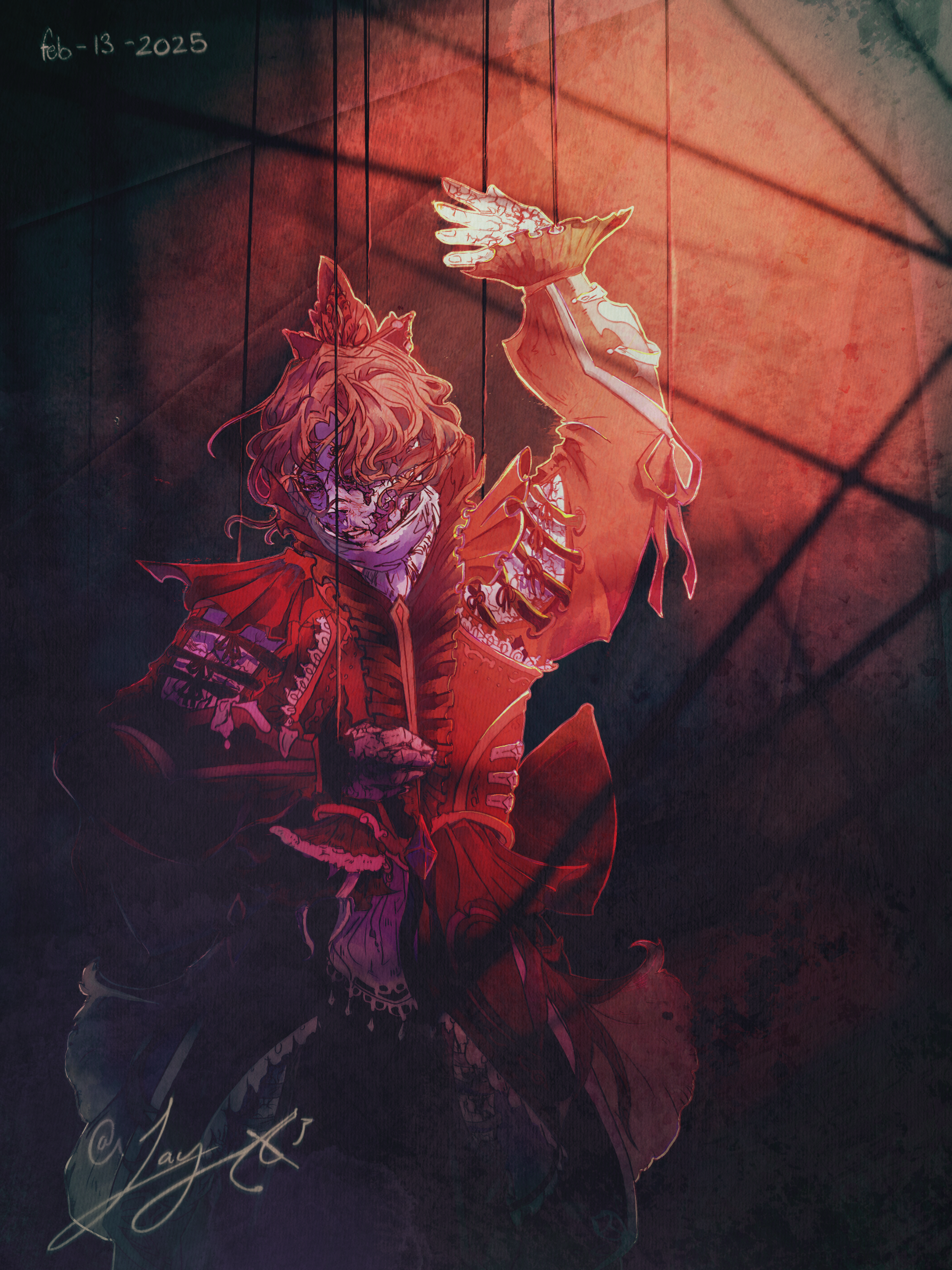 an image of a broken puppet being held up by string